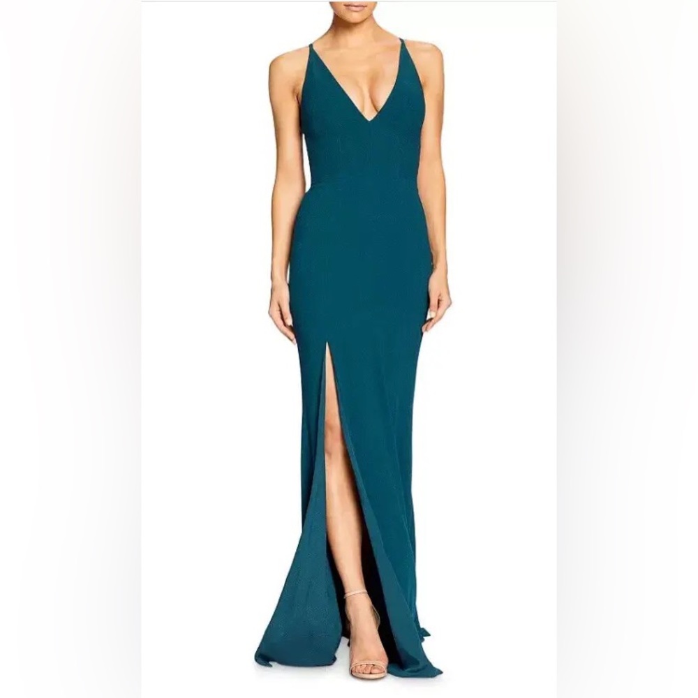 Dress the Population Iris Gown Large Dark Green